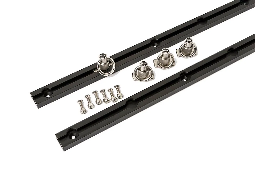 BXR68B – HI-LIFT JACK Tie Down Anchor, 1000 Pound Capacity Black Stainless Steel Set Of 4 With Two 68 Inch Aluminum R...